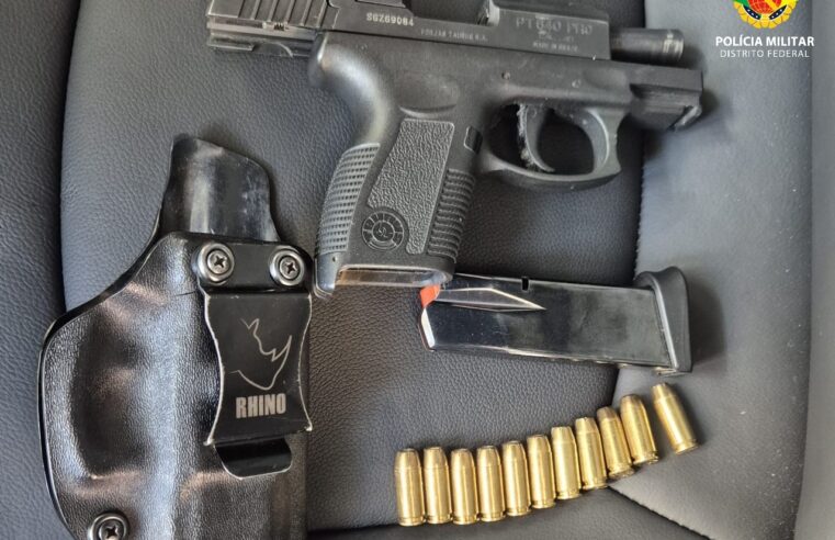 Discussão de trânsito termina com tiro e apreensão de pistola em Águas Claras