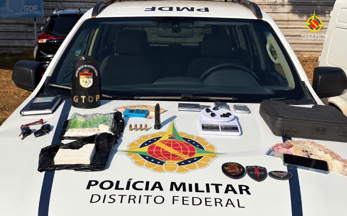 Dupla é presa com cocaína, dinheiro e munições durante operação no Itapoã