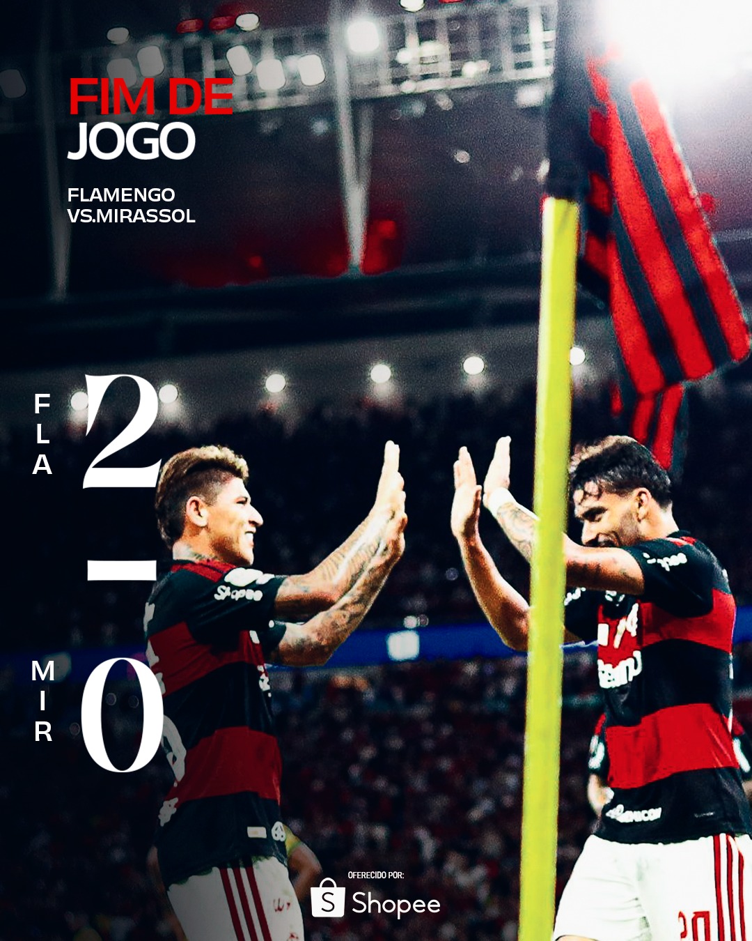 Flamengo vence o Mirassol, paga jogo atrasado e cola no líder Palmeiras
