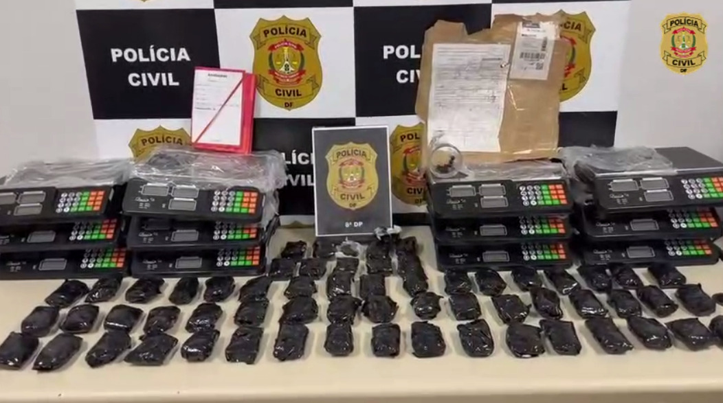 Homem é preso com 6 kg de haxixe escondidos dentro de balanças na Cidade Estrutural