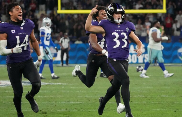 No último segundo, Baltimore Ravens batem Dallas Cowboys no Rio