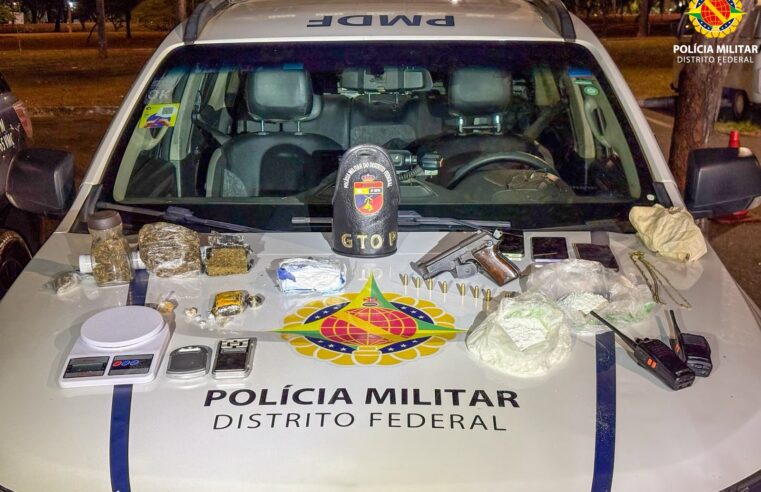 PM apreende drogas e pistola escondida em imóvel no Gama
