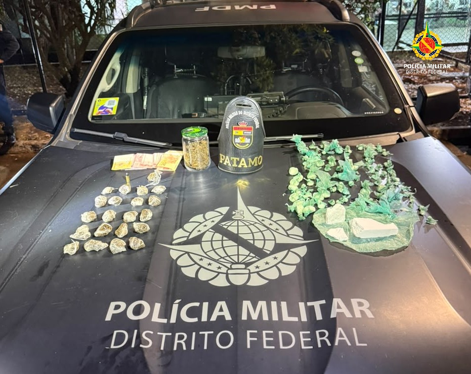 PMDF prende dois homens e apreende adolescente por tráfico em Planaltina