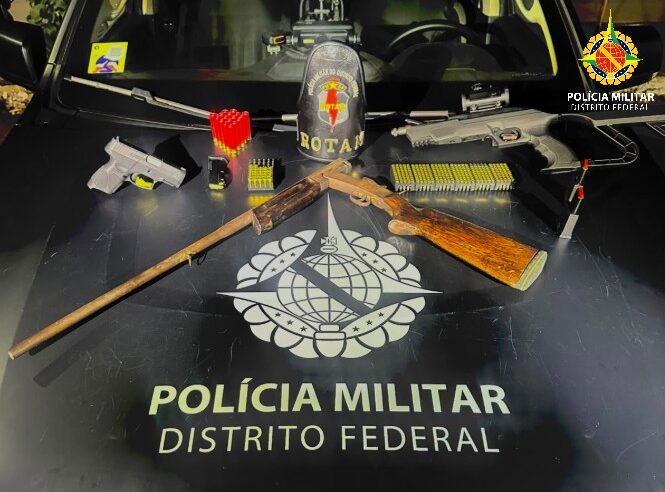 Três armas e 344 munições são apreendidas durante ação em Planaltina