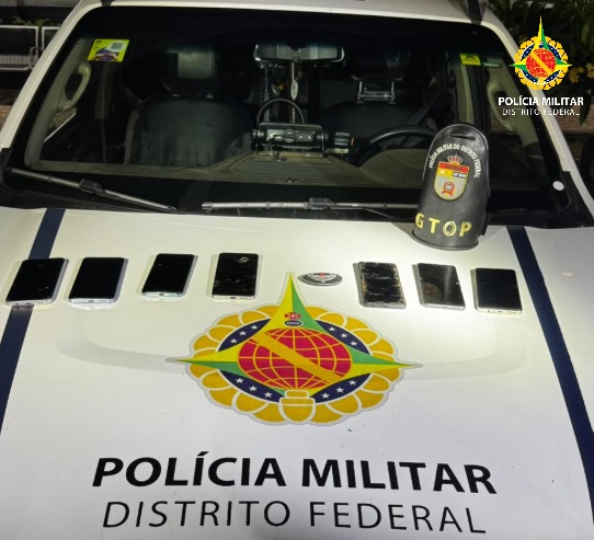 Foragido é preso suspeito de roubo e PM encontra sete celulares em Riacho Fundo II