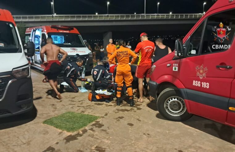 Jovem morre afogado perto da Ponte JK após 50 minutos de tentativa de reanimação
