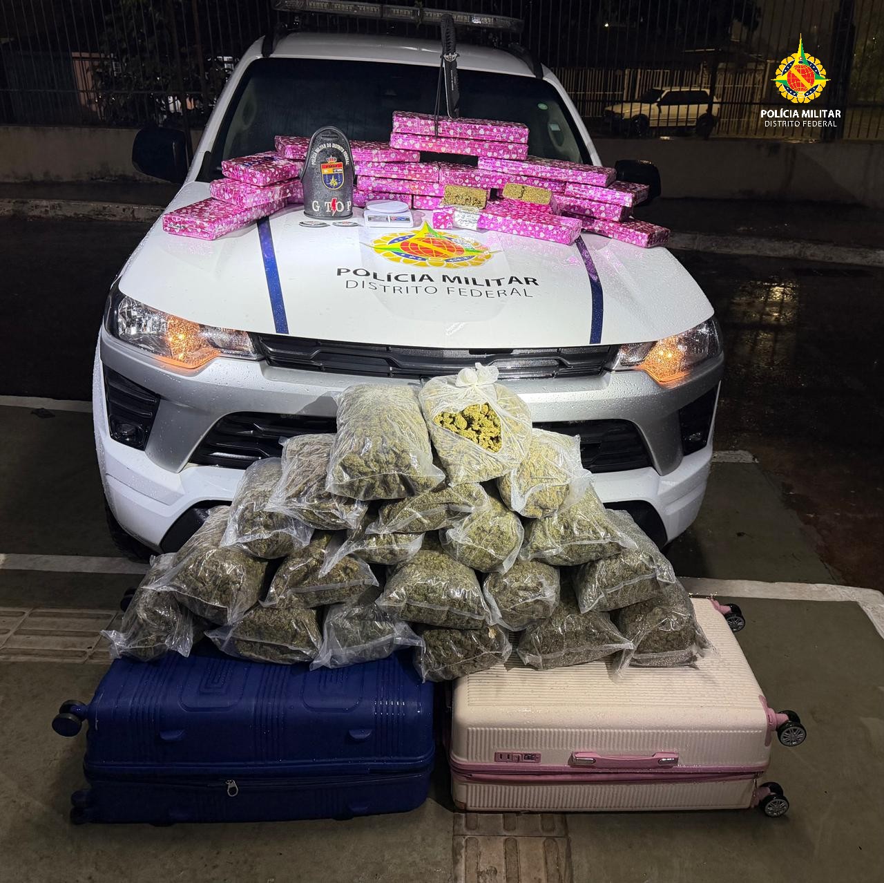PMDF apreende 50 kg de maconha e skunk em casa na Samambaia Norte
