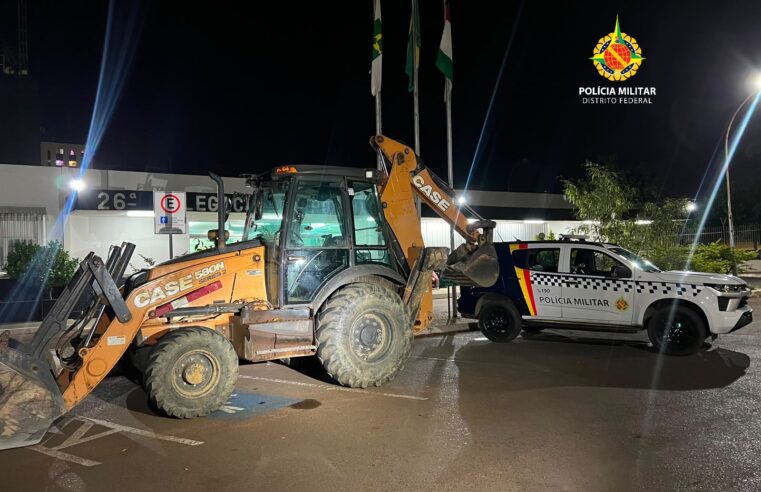 PMDF recupera retroescavadeira furtada em SP avaliada em R$ 400 mil