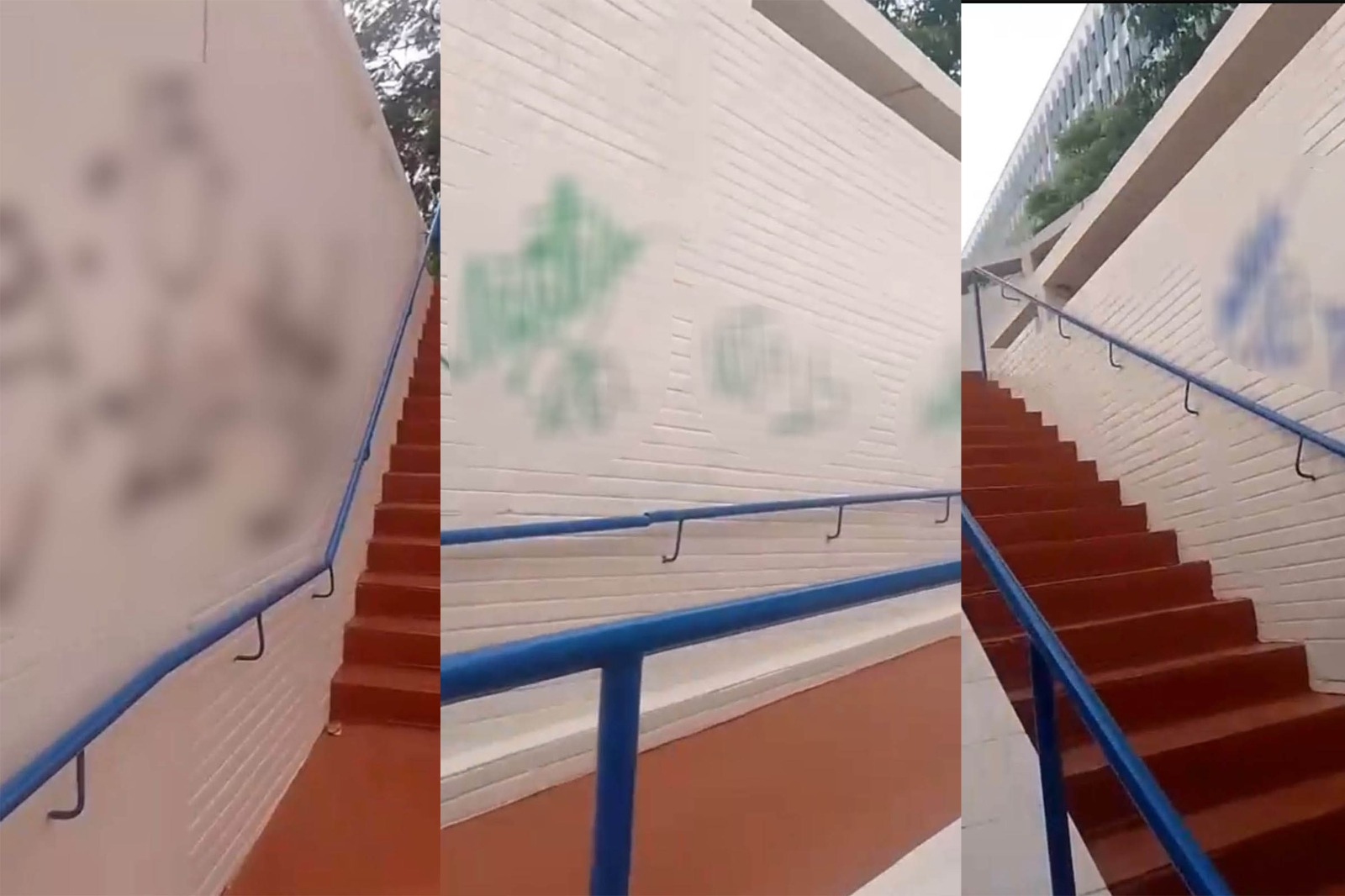 Passagem subterrânea da 107/108 Norte é pichada um dia após reforma