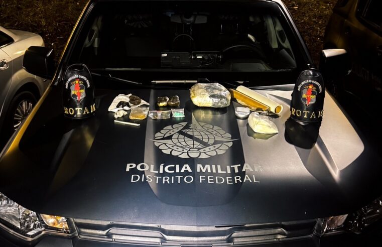 ROTAM prende suspeito de tráfico com cerca de 1,3 kg de drogas em Samambaia